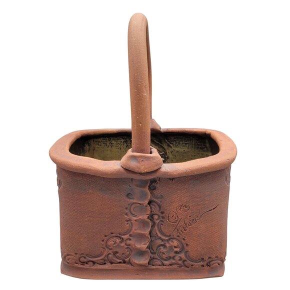 Frohreich Barn Buckets Pottery Terracotta Hand Built Planter Large Unique - Picture 4 of 9